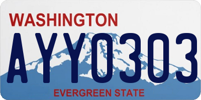 WA license plate AYY0303