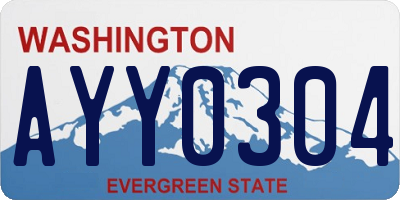 WA license plate AYY0304