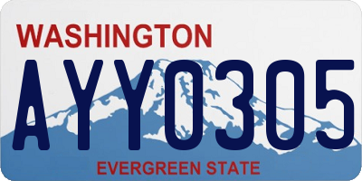 WA license plate AYY0305