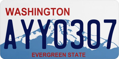 WA license plate AYY0307