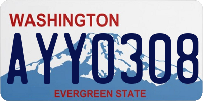 WA license plate AYY0308