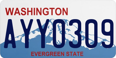 WA license plate AYY0309