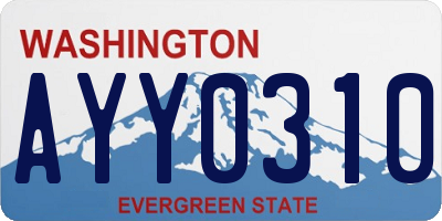 WA license plate AYY0310