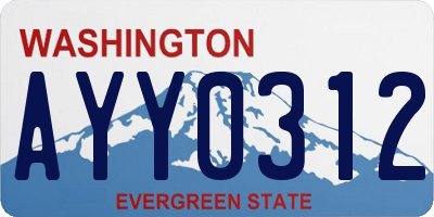 WA license plate AYY0312