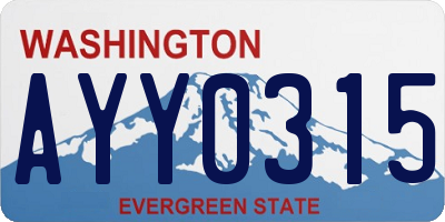 WA license plate AYY0315