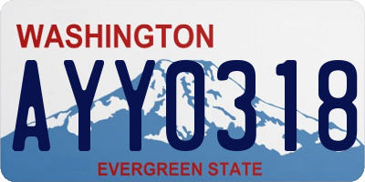 WA license plate AYY0318