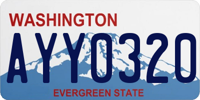 WA license plate AYY0320