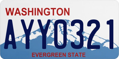 WA license plate AYY0321