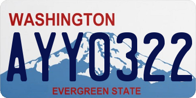 WA license plate AYY0322