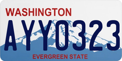 WA license plate AYY0323