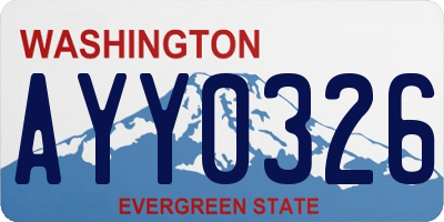 WA license plate AYY0326