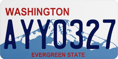 WA license plate AYY0327