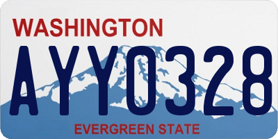 WA license plate AYY0328