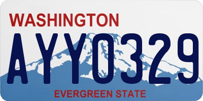 WA license plate AYY0329