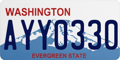 WA license plate AYY0330