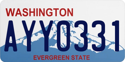 WA license plate AYY0331