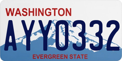 WA license plate AYY0332