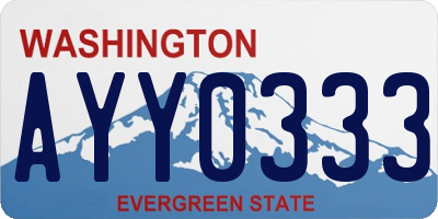 WA license plate AYY0333