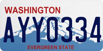 WA license plate AYY0334