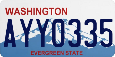 WA license plate AYY0335