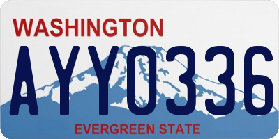 WA license plate AYY0336