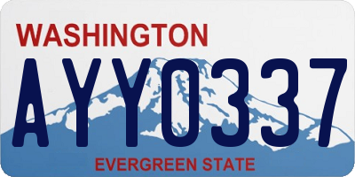 WA license plate AYY0337