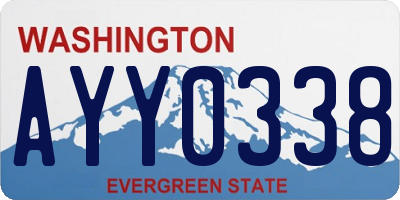 WA license plate AYY0338