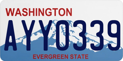 WA license plate AYY0339