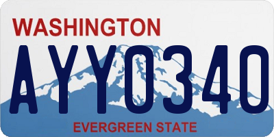 WA license plate AYY0340