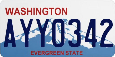 WA license plate AYY0342