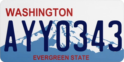 WA license plate AYY0343