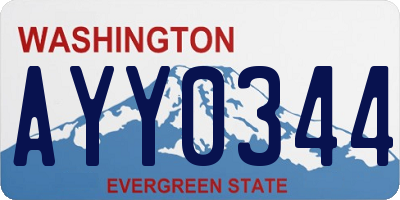 WA license plate AYY0344