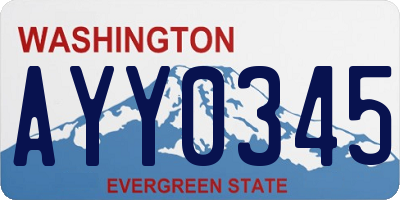 WA license plate AYY0345