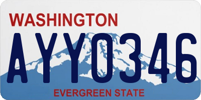 WA license plate AYY0346