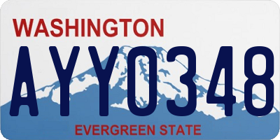 WA license plate AYY0348