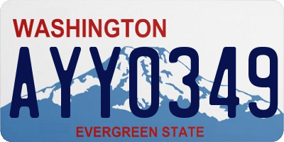 WA license plate AYY0349