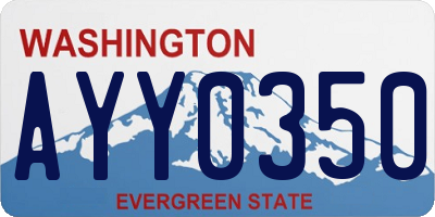 WA license plate AYY0350