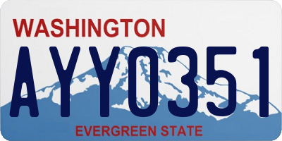 WA license plate AYY0351