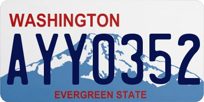 WA license plate AYY0352