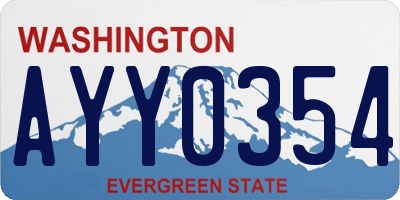 WA license plate AYY0354