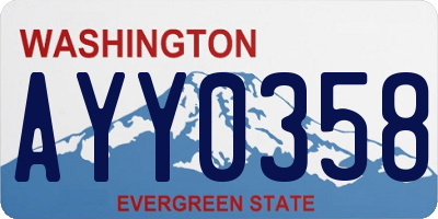 WA license plate AYY0358