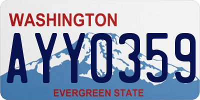 WA license plate AYY0359