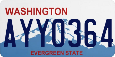 WA license plate AYY0364