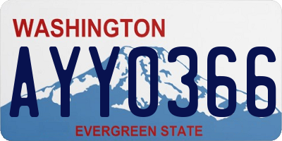 WA license plate AYY0366