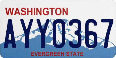 WA license plate AYY0367