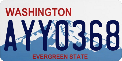 WA license plate AYY0368