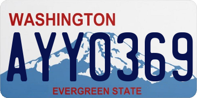 WA license plate AYY0369