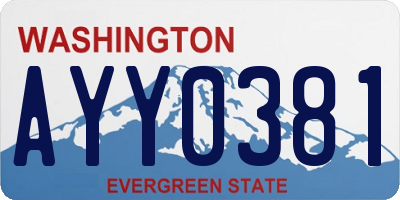 WA license plate AYY0381