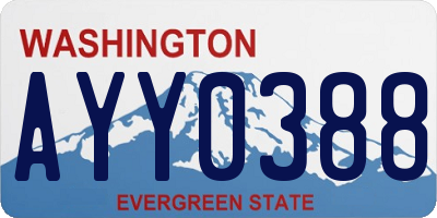 WA license plate AYY0388