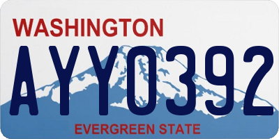 WA license plate AYY0392